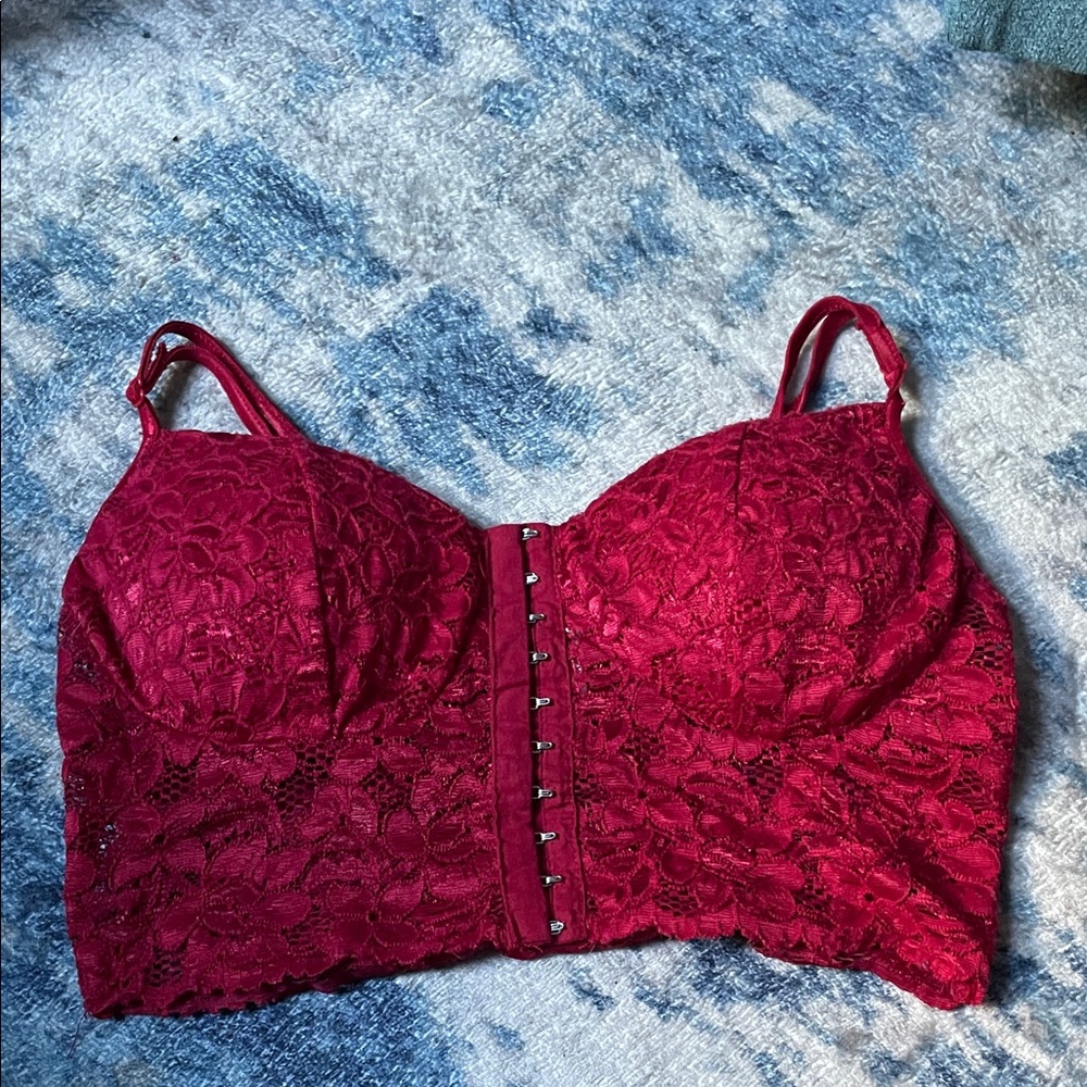 Red cropped bralette